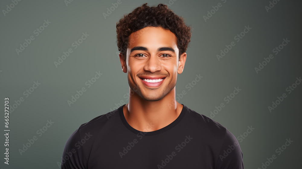 Obraz premium Young Good Looking Guy With Beautiful Clean White Teeth, Good for Dental Advertisement