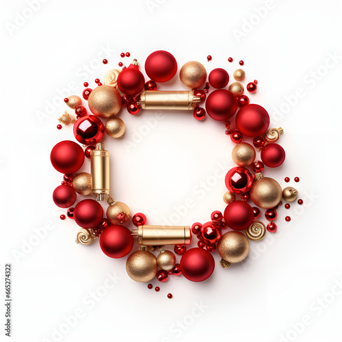 red beads on white background