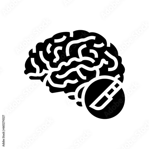 brain surgery glyph icon vector. brain surgery sign. isolated symbol illustration