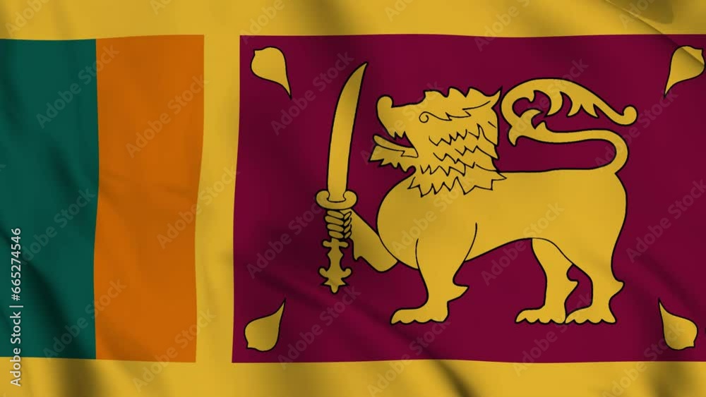 Sri Lanka Waving Flag Realistic Animation Video