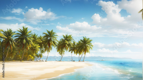 palm tree on the beach © Digital Art 420