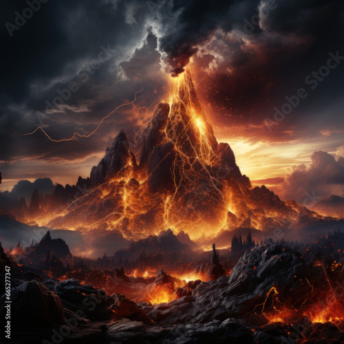 Volcano Ultra Erupting 8k Textured Lava 