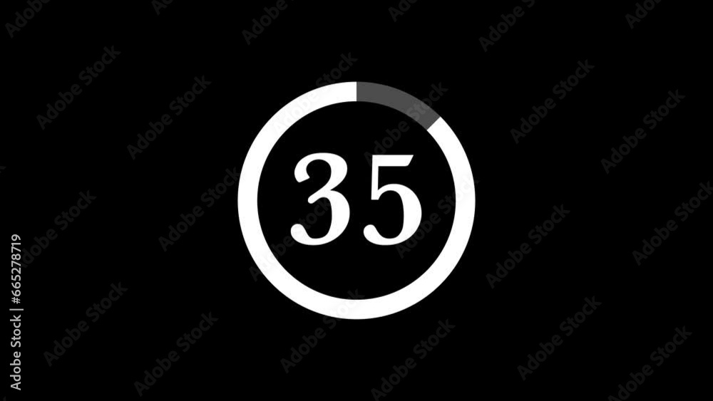 40 seconds retro and classical white countdown timer with circle on black background. 4K Motion Graphics. 40 seconds retro and classical white countdown timer with circle on black background. 4K Motion Graphics.