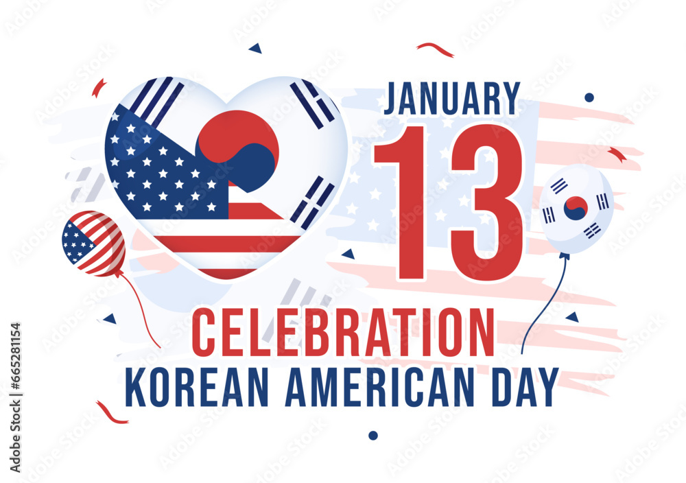 Korean American Day Vector Illustration on January 13 with USA and South Korean Flag to Commemorate Republic Of Alliance in Flat Background Design Korean American Day Vector Illustration on January 13 with USA and South Korean Flag to Commemorate Republic Of Alliance in Flat Background Design