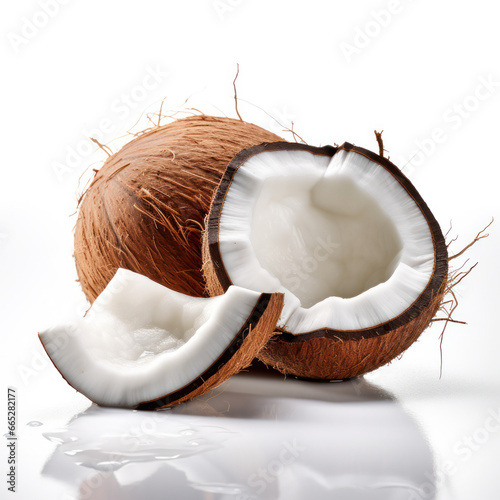 Coconut Studio Shot Isolated on Clear Background, Food Photography, Generative AI