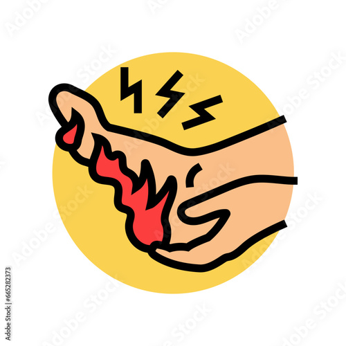 sensation burning disease symptom color icon vector. sensation burning disease symptom sign. isolated symbol illustration