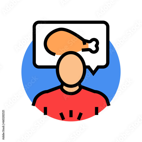 excessive hunger disease symptom color icon vector. excessive hunger disease symptom sign. isolated symbol illustration