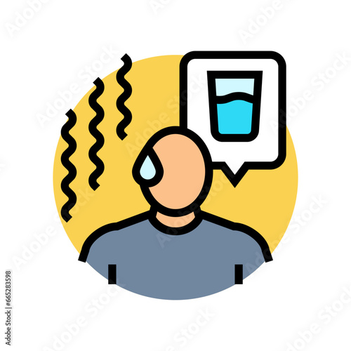 excessive thirst disease symptom color icon vector. excessive thirst disease symptom sign. isolated symbol illustration
