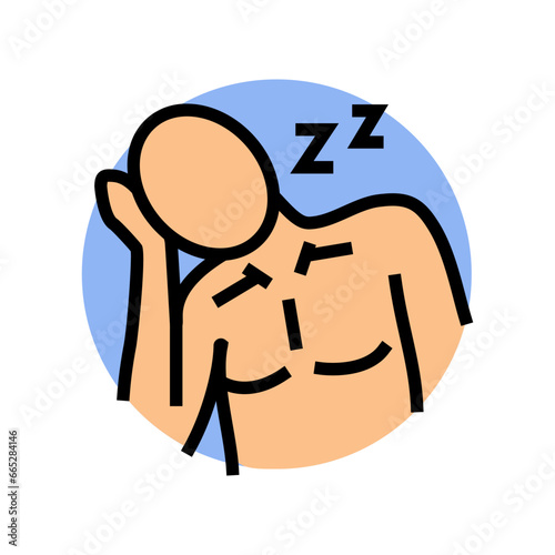 persistent fatigue disease symptom color icon vector. persistent fatigue disease symptom sign. isolated symbol illustration
