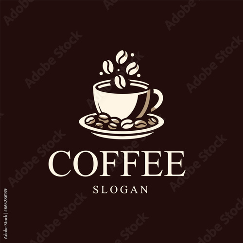 Vector vintage coffee logo template illustration