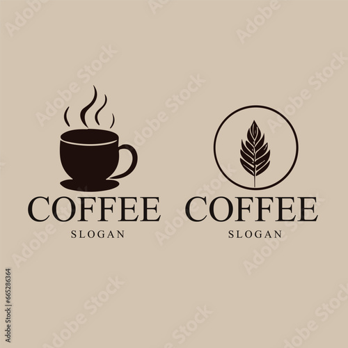 Vector vintage coffee logo template illustration
