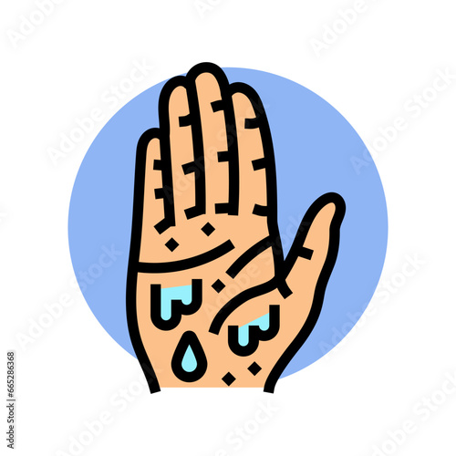 cold clammy skin disease symptom color icon vector. cold clammy skin disease symptom sign. isolated symbol illustration