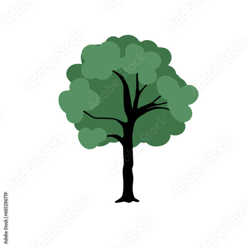 Tree Cartoon Vector Illustration Isolated On White Background