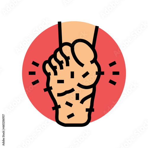 sensation pins needles disease symptom color icon vector. sensation pins needles disease symptom sign. isolated symbol illustration