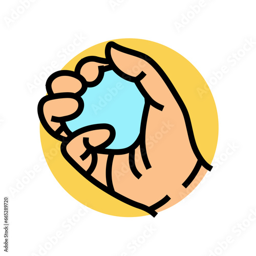 difficulty gripping objects disease symptom color icon vector. difficulty gripping objects disease symptom sign. isolated symbol illustration