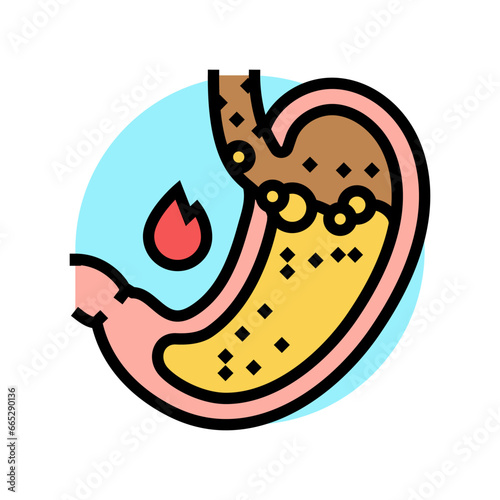 persistent heartburn disease symptom color icon vector. persistent heartburn disease symptom sign. isolated symbol illustration