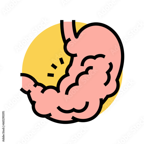 excessive gas bloating disease symptom color icon vector. excessive gas bloating disease symptom sign. isolated symbol illustration