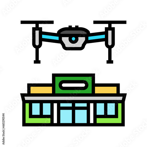 infrastructure survey drone color icon vector. infrastructure survey drone sign. isolated symbol illustration