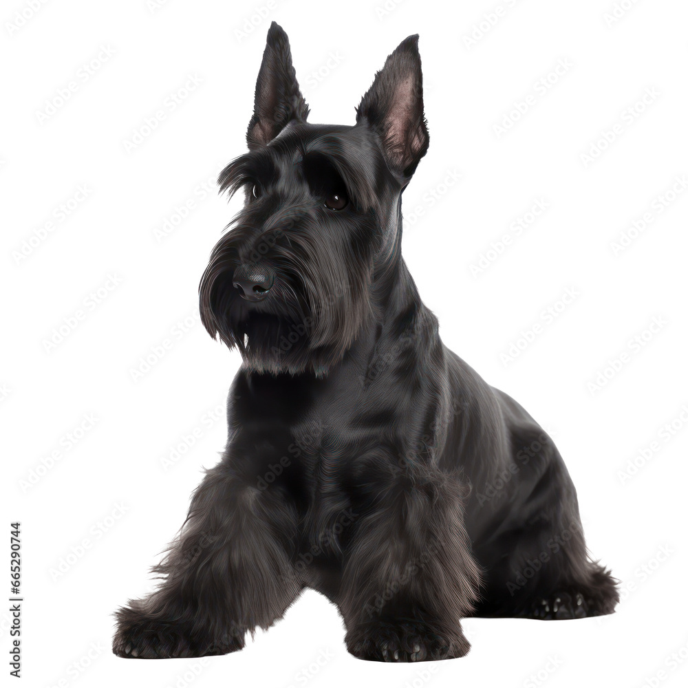 Scottish Terrier dog isolated on transparent background,transparency 