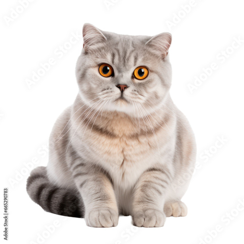 Scottish Fold cat isolated on transparent background,transparency 