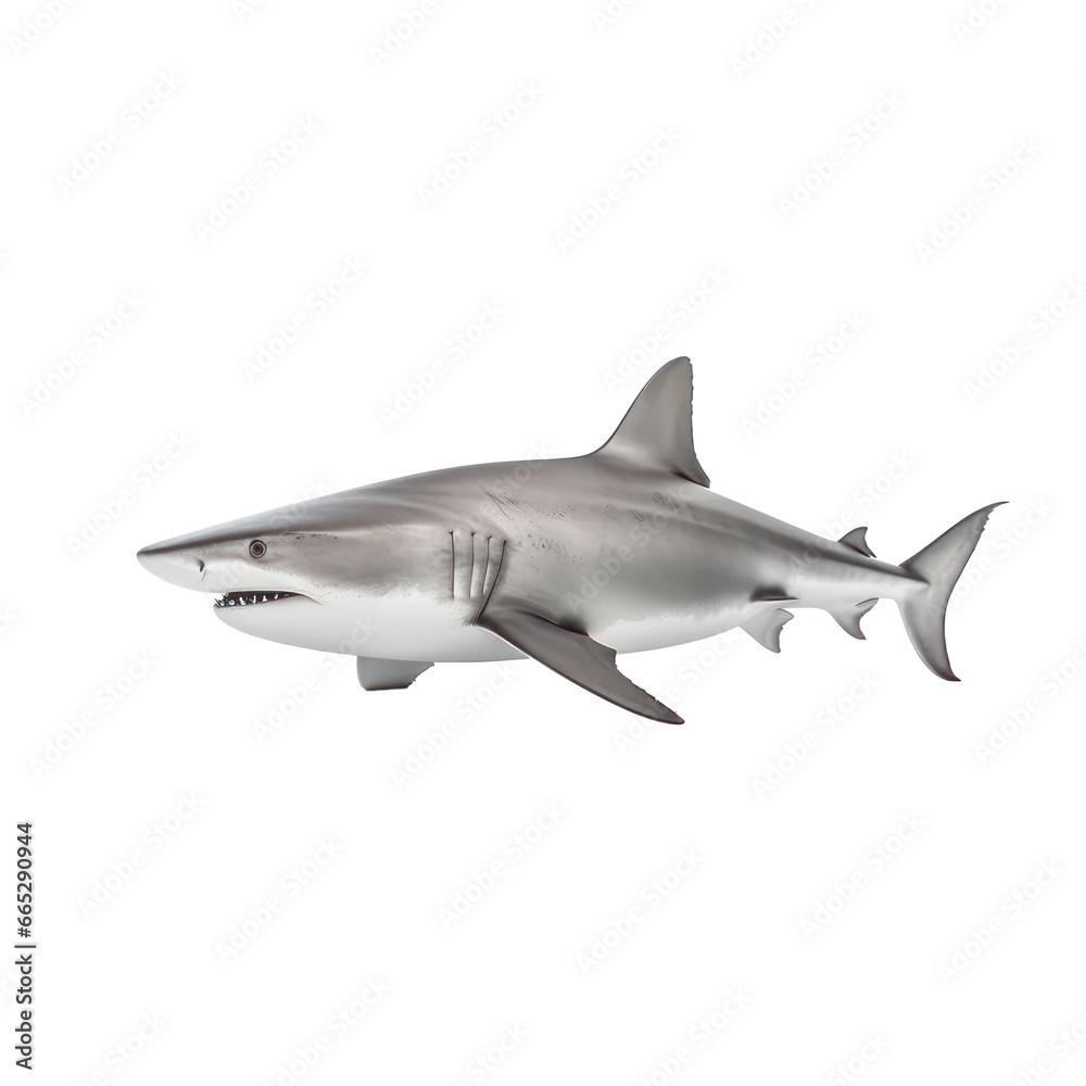 Shark,ocean creature,whole shark isolated on transparent background,transparency 