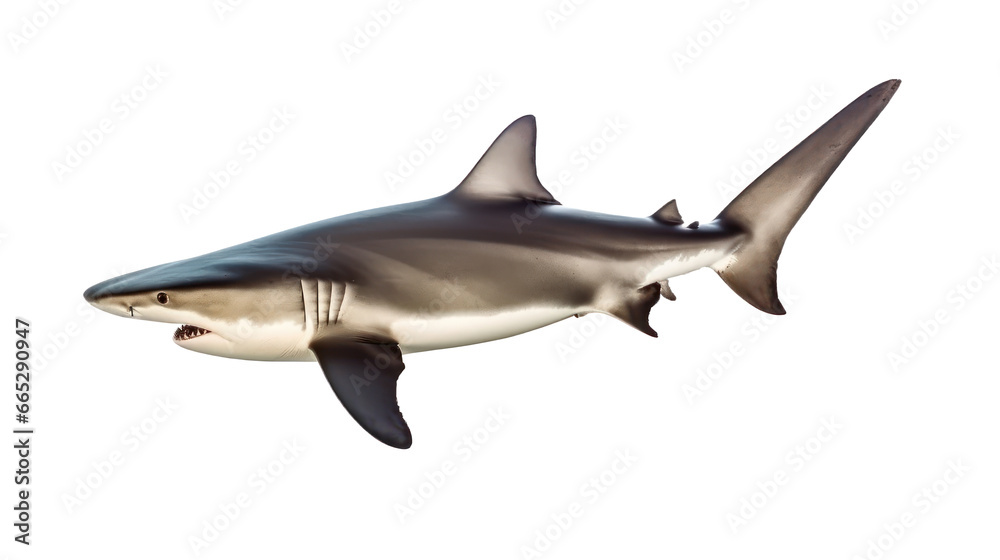 Shark,ocean creature,whole shark isolated on transparent background,transparency 