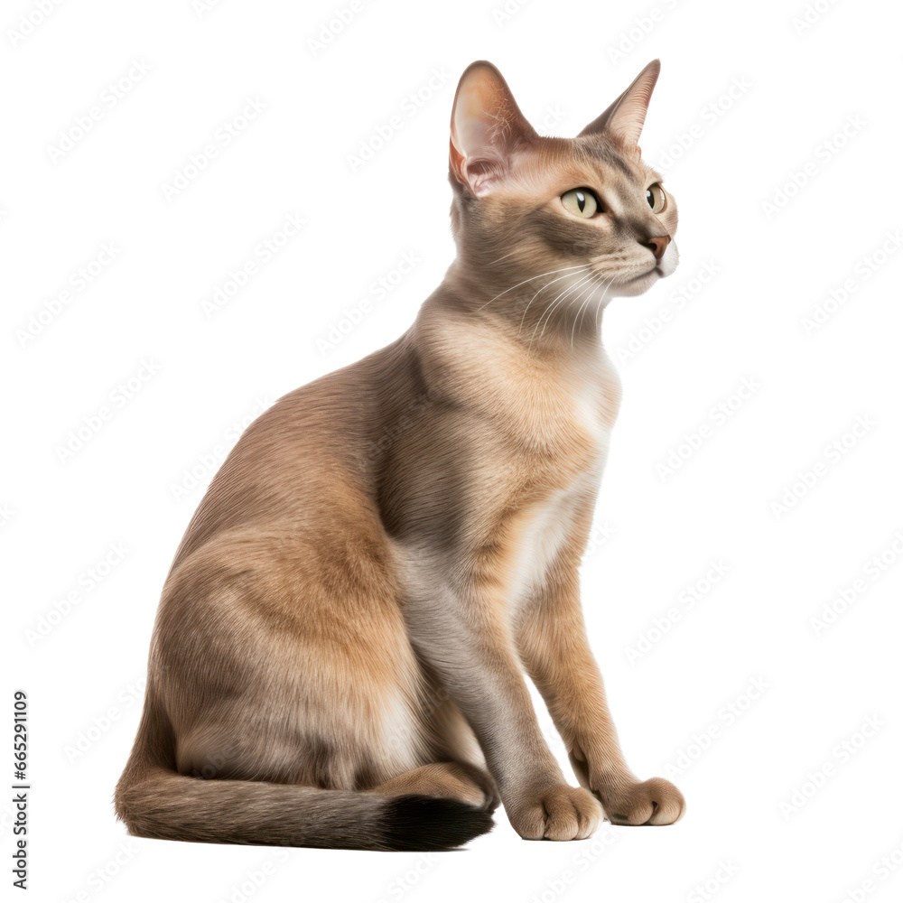 Singapura Cat,shorthair cat isolated on transparent background,transparency 
