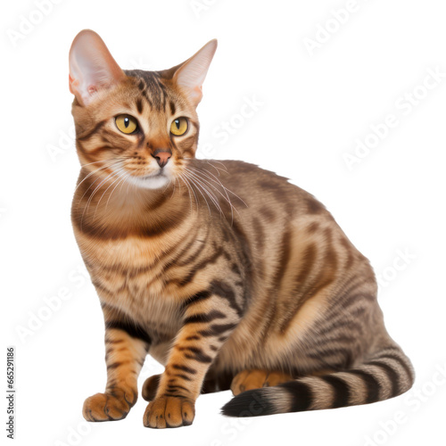 toyger cat,short hair cat isolated on transparent background,transparency 