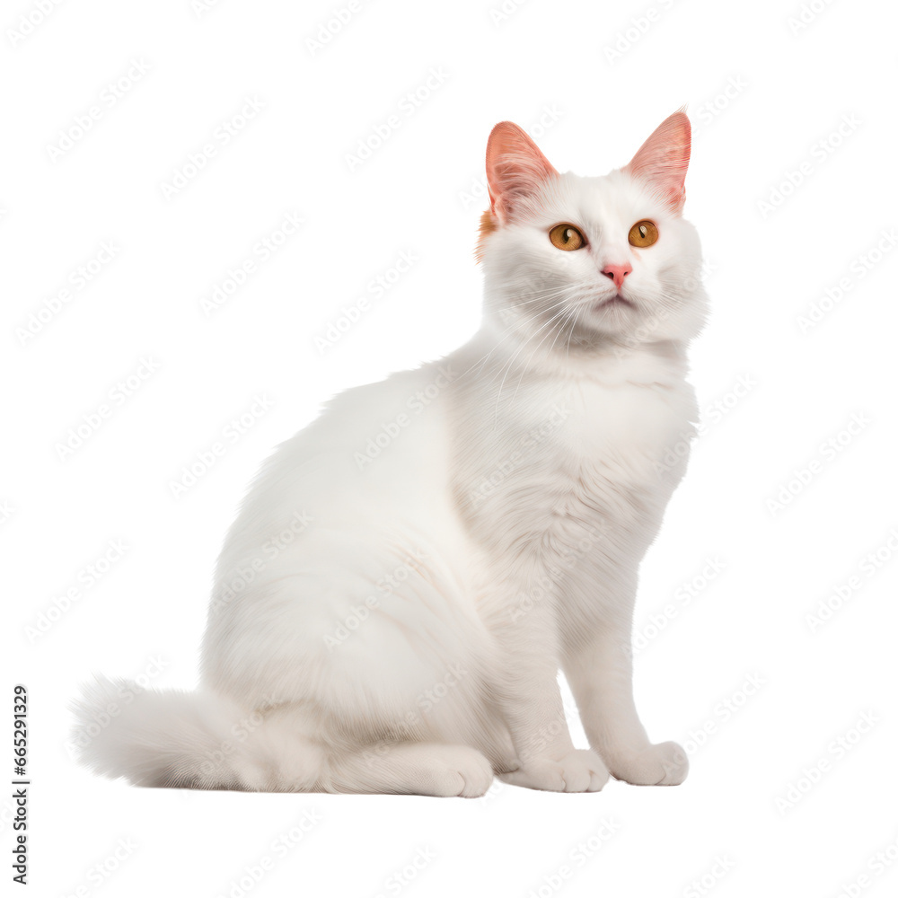 turkish van cat isolated on transparent background,transparency 