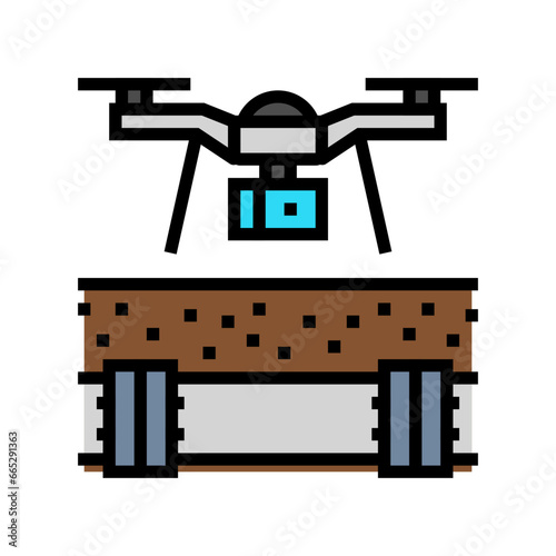 pipeline inspection drone color icon vector. pipeline inspection drone sign. isolated symbol illustration