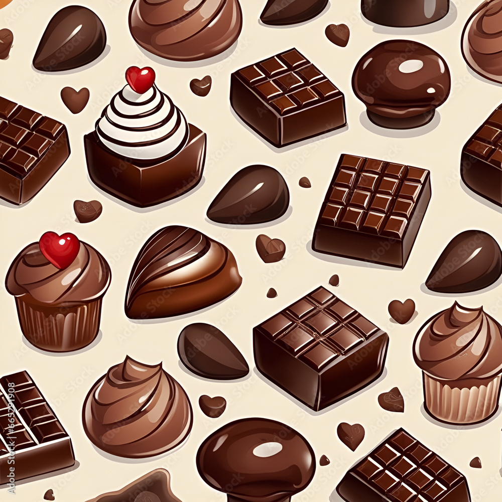 seamless pattern with chocolate