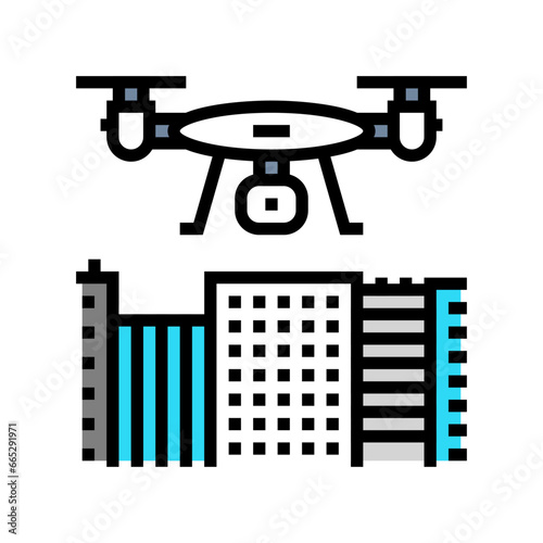 drone mapping color icon vector. drone mapping sign. isolated symbol illustration