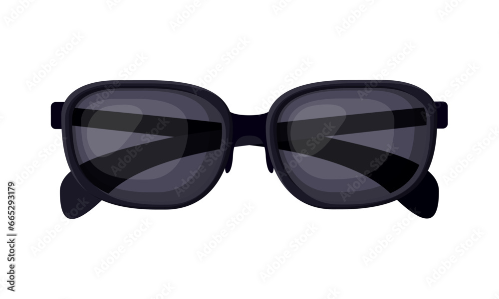 Fototapeta premium Vector black hipster sunglasses on white background