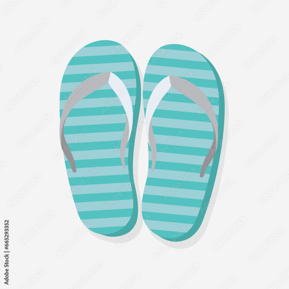 Fototapeta premium Vector slipper sandal icon in flat color style