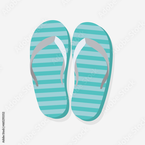 Vector slipper sandal icon in flat color style