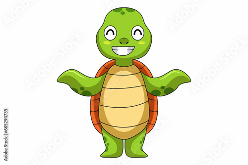 Cute Turtle Character Design Illustration