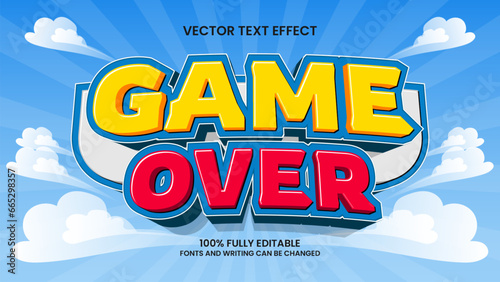 editable text effect game over