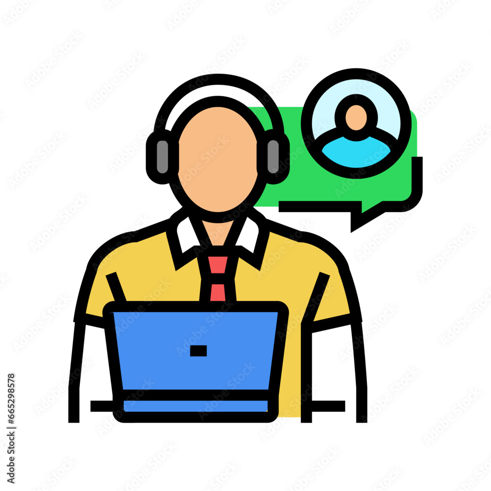 customer interaction social media color icon vector. customer interaction social media sign. isolated symbol illustration