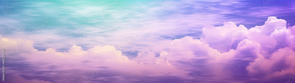 Rainbow sky with fluffy clouds. Multicolored toned sky. Rainbow sky with fluffy clouds. Multicolored toned sky.