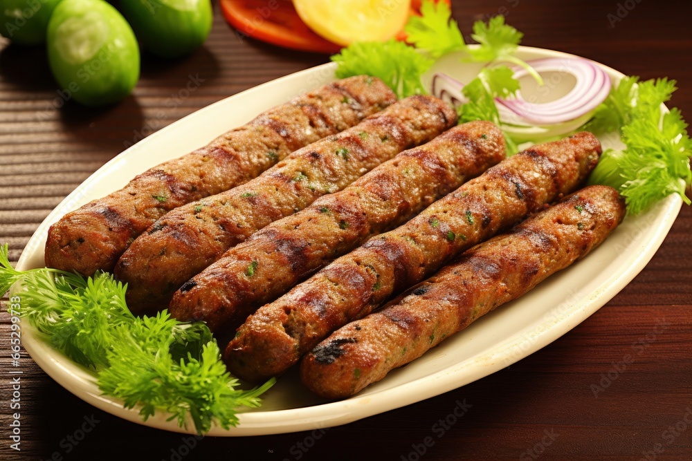 Tasty seekh kabab.