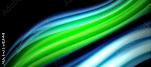Rainbow color wave lines on black. Techno or business abstract background for posters, covers, banners, brochures, websites