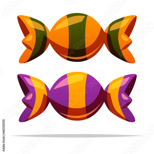 Halloween wrapped candy vector isolated illustration