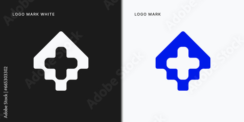 Healthcare House Logo Template In Vector Icon Illustration Design.