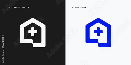 Healthcare House Logo Template In Vector Icon Illustration Design.