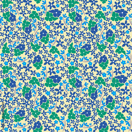 Floral repeatable vector seamless pattern contemporary design elements