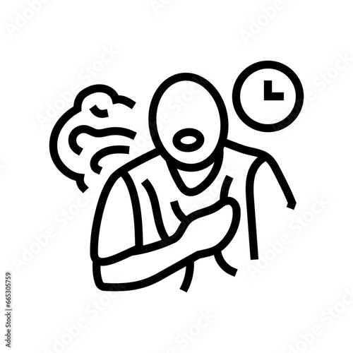 chronic cough disease symptom line icon vector. chronic cough disease symptom sign. isolated contour symbol black illustration