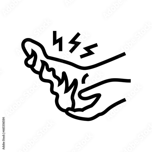 sensation burning disease symptom line icon vector. sensation burning disease symptom sign. isolated contour symbol black illustration