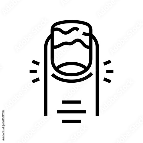 changes nail appearance disease symptom line icon vector. changes nail appearance disease symptom sign. isolated contour symbol black illustration