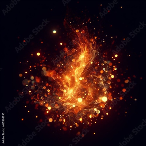 Glowing Fire Particles Background