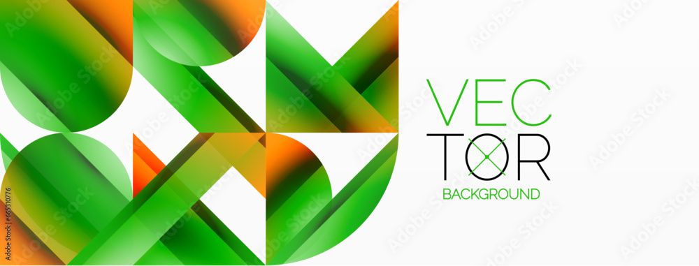 Vibrant color triangles and circles on white background intertwine to create captivating and harmoniously balanced composition for digital designs, presentations, website banners, social media posts Vibrant color triangles and circles on white background intertwine to create captivating and harmoniously balanced composition for digital designs, presentations, website banners, social media posts